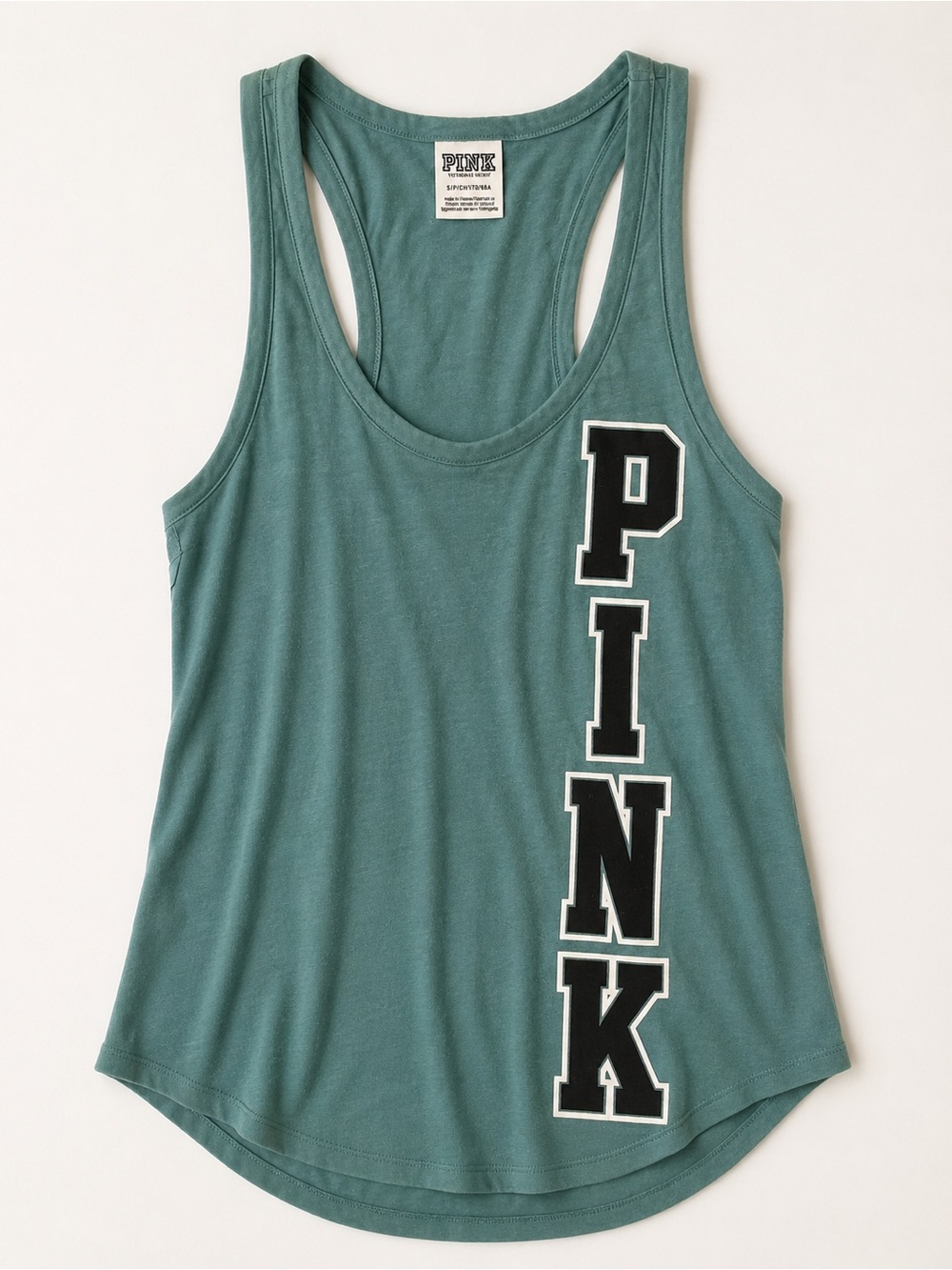 PINK Victoria's Secret Women's Teal Racerback Tank Top